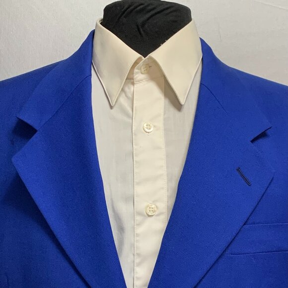 BENDETTI ITALIAN BLAZER - CASHMERE RAYON / POLYESTER ROYAL BLUE 4B - 42R 44R - Picture 2 of 12
